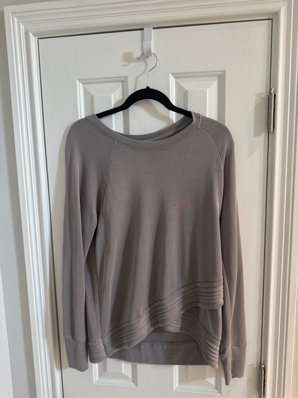 Athleta Gray Top Unique Asymmetrical Front
